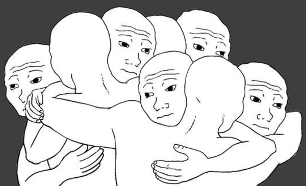 wojak group hug